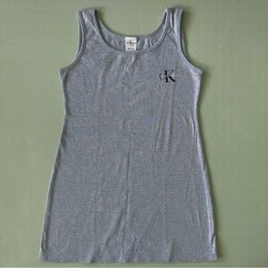 Vintage Calvin Klein Heathered Light Blue Knit Casual Dress